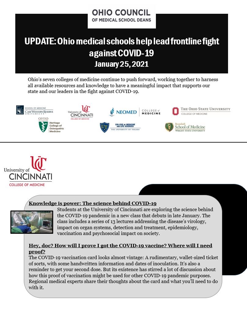 UPDATE: Ohio Medical Schools help lead frontline fight against COVID-19